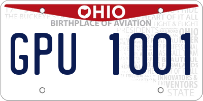 OH license plate GPU1001