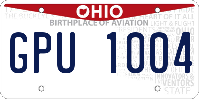 OH license plate GPU1004