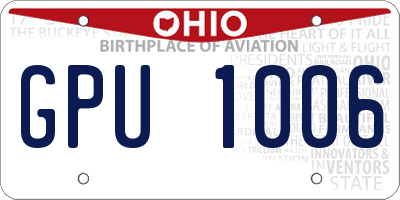 OH license plate GPU1006