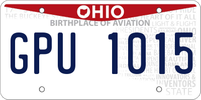 OH license plate GPU1015