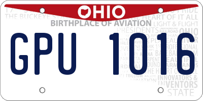 OH license plate GPU1016