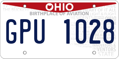 OH license plate GPU1028