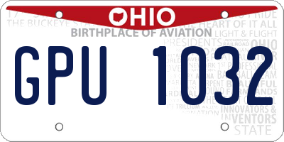 OH license plate GPU1032