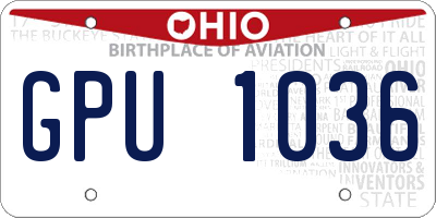 OH license plate GPU1036