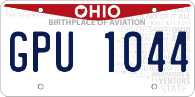 OH license plate GPU1044