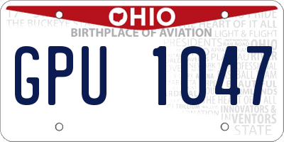 OH license plate GPU1047