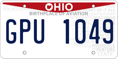 OH license plate GPU1049