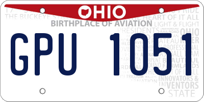 OH license plate GPU1051