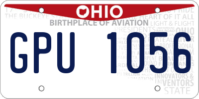 OH license plate GPU1056