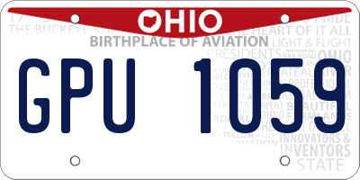 OH license plate GPU1059