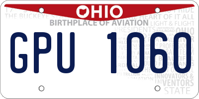 OH license plate GPU1060