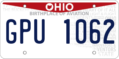 OH license plate GPU1062