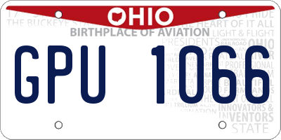 OH license plate GPU1066