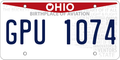OH license plate GPU1074