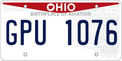 OH license plate GPU1076