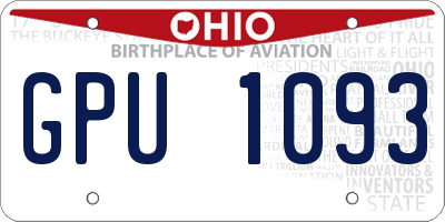 OH license plate GPU1093