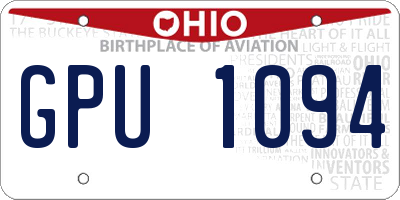 OH license plate GPU1094