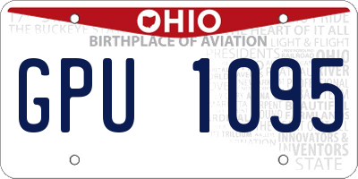 OH license plate GPU1095