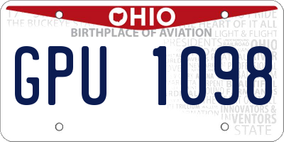 OH license plate GPU1098