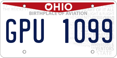 OH license plate GPU1099