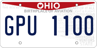 OH license plate GPU1100