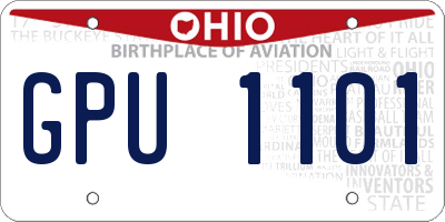 OH license plate GPU1101