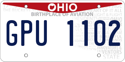 OH license plate GPU1102