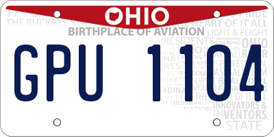 OH license plate GPU1104