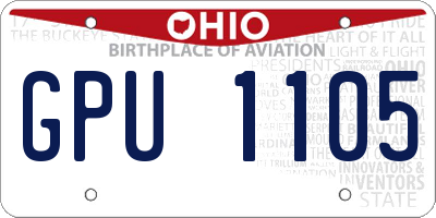 OH license plate GPU1105