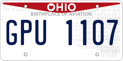 OH license plate GPU1107