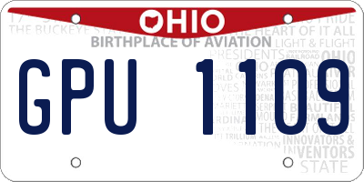 OH license plate GPU1109