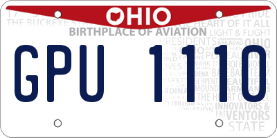 OH license plate GPU1110