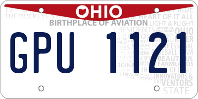 OH license plate GPU1121