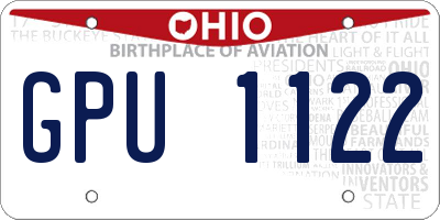 OH license plate GPU1122