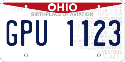 OH license plate GPU1123