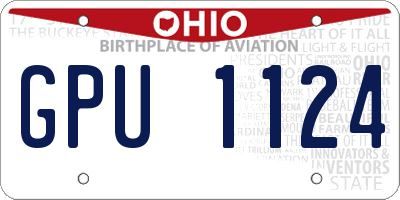 OH license plate GPU1124