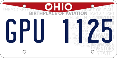 OH license plate GPU1125