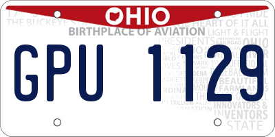 OH license plate GPU1129
