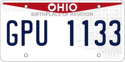 OH license plate GPU1133