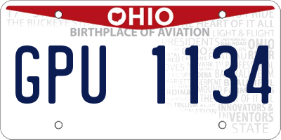 OH license plate GPU1134
