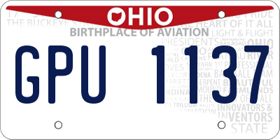 OH license plate GPU1137