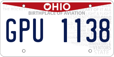 OH license plate GPU1138