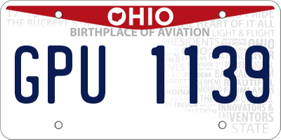 OH license plate GPU1139