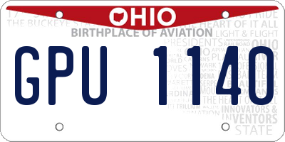 OH license plate GPU1140