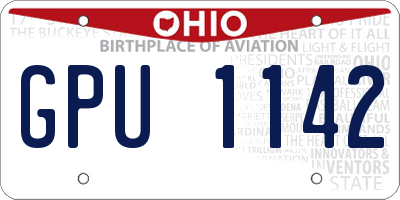 OH license plate GPU1142