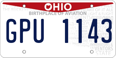 OH license plate GPU1143