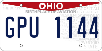 OH license plate GPU1144