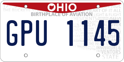 OH license plate GPU1145