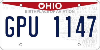 OH license plate GPU1147