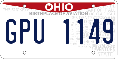 OH license plate GPU1149